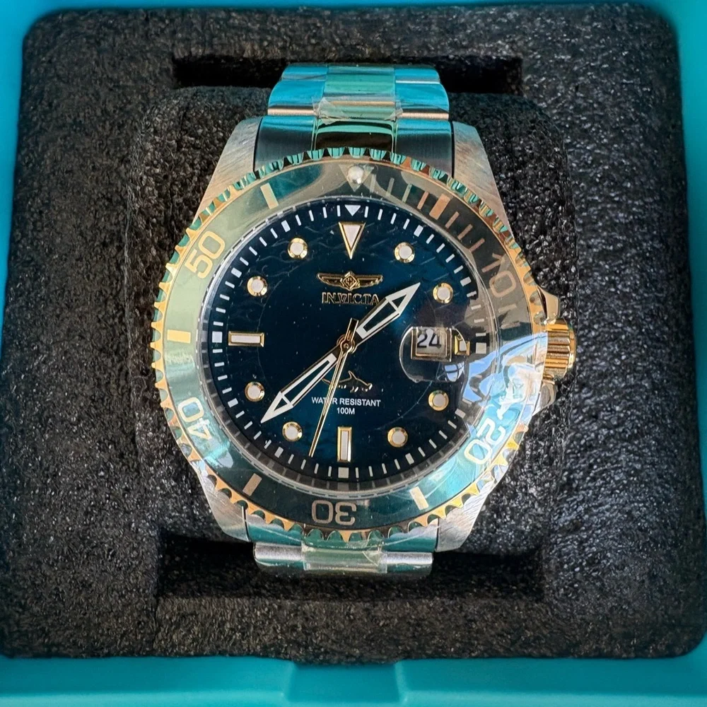 Invicta Pro Diver Men's Watch - 43mm, Gold, Steel (48791) in Hard Case - Picture 4 of 8